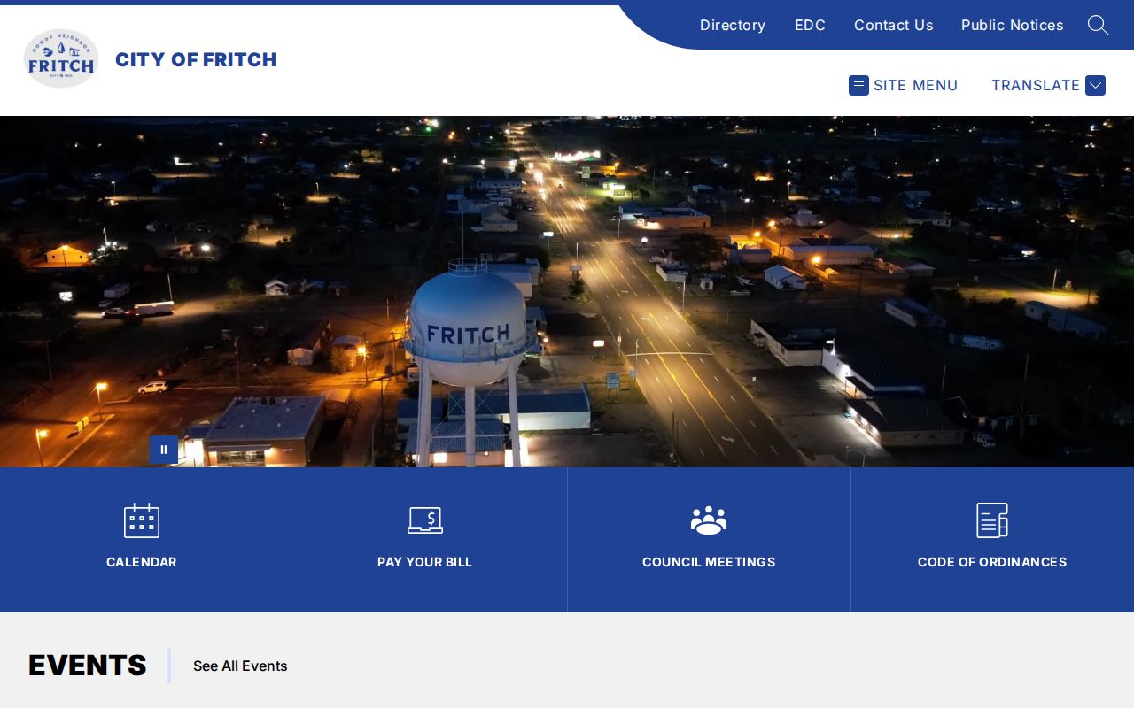 Fritch warrant records civic contact route at Fritch City Hall